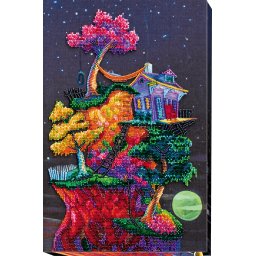 Set broderie cu margele cusute, Vis sub stele, 25x38 cm