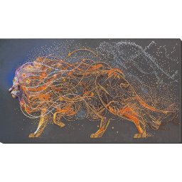 Set broderie cu margele cusute, Leu auriu, 53x30 cm