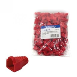 Set 100 buc manson pentru protectia mufei RJ 45 Rosu, Logilink MP0010