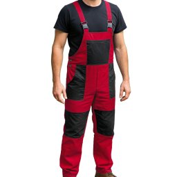 pantaloni de lucru cu bretele NIKA roșu