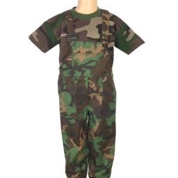 Pantaloni de camuflaj pentru copii cu bretele mărime 146/164 