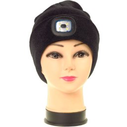 Căciulă neagră cu lanternă