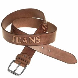 Curea din piele JEANS maro deschis