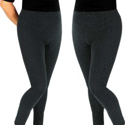 Colanți negri cu buline și pentru persoane supraponderale