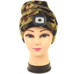 Căciulă de camuflaj cu lanternă