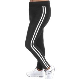 Colanți cu dungi albe negre