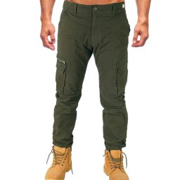 Pantaloni cu buzunare Loshan verzi pentru bărbați 8046-87