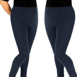 Colanți albaștri cu buline și pentru femei supraponderale