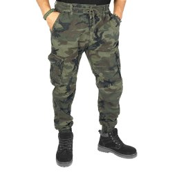 Pantaloni cu buzunare pentru bărbați Loshan Army Green 8086K-25