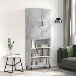 Dulap înalt, gri beton, 69,5x34x180, lemn compozit GartenMobel Dekor