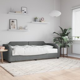 Pat de zi cu saltea, gri închis, 90x200 cm, textil GartenMobel Dekor