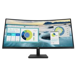 Monitor VA LED HP 34" P34hc G4, WQHD (3440 x 1440), HDMI, DisplayPort, Ecran curbat, Boxe, Negru