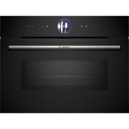 Cuptor incorporabil compact multifunctional cu optiune de microunde BOSCH Seria 8 CMG7361B1, 60x45cm, Negru