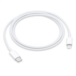 Cablu de date Apple MUQ93ZM/A, USB-C male - Lightning male, 1m, Alb