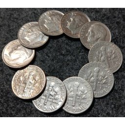 SUA 1970-2000 - 10 cents, circulata (10 bucati)