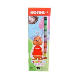 Plastilina 10 culori pastel, Kores