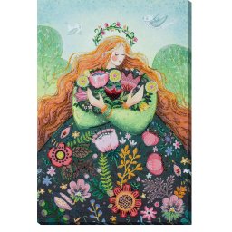 Set broderie cu margele cusute, Primavara indragostita, 30x45 cm