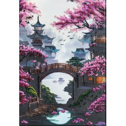 Set broderie cu margele cusute, Visul unei calatorii in orient, 30x44 cm