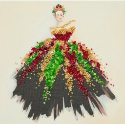 Set broderie cu margele cusute, Dans, 20x20 cm