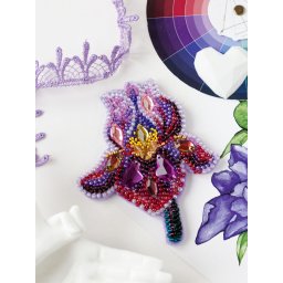 Set decoratie cu margele (brosa), Iris, 7,3x8,9 cm