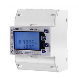 Contor electric Lumel NMID30-2, pentru rețele monofazate și trifazate, certificare MID, Modbus RS-485, măsurare directă max 100A