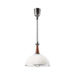Lustr retractabil CHIARA 1xE27/60W/230V argintiu/stejar