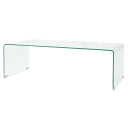 Masuta cafea sticla securizata 98 x 45 x 30 cm, transparenta GartenMobel Dekor
