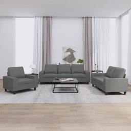 Set de canapele, 3 piese, gri închis, textil GartenMobel Dekor