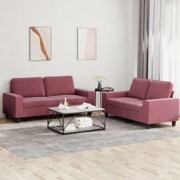 Set de canapea, 2 piese, rosu vin, material textil GartenMobel Dekor