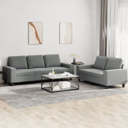 Set de canapele, 2 piese, gri închis, material textil GartenMobel Dekor