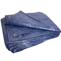 Prelată 6x10 albastră prelată de acoperire cu inele metalice