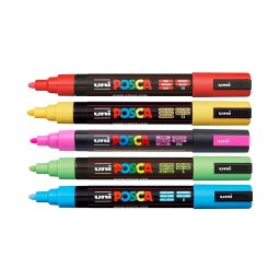 Pachet 4+1 Gratis Marker universal UNI PC-5M Posca, 1.8-2.5 mm