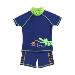 PLAYSHOES Protecție UV 'Krokodil' albastru / verde neon / portocaliu / alb