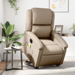 Fotoliu electric masaj rabatabil cu ridicare, cappuccino GartenMobel Dekor