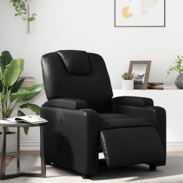 Fotoliu rabatabil electric, negru, piele ecologica GartenMobel Dekor