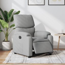 Fotoliu rabatabil electric, gri deschis, textil GartenMobel Dekor
