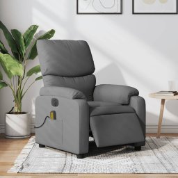 Fotoliu electric de masaj rabatabil, gri închis, textil GartenMobel Dekor
