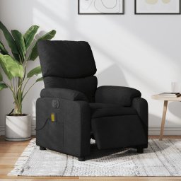Fotoliu electric de masaj rabatabil, negru, textil GartenMobel Dekor
