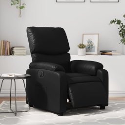 Fotoliu rabatabil electric, negru, piele ecologica GartenMobel Dekor
