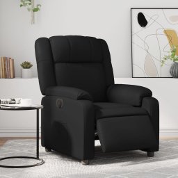 Fotoliu rabatabil electric, negru, piele ecologica GartenMobel Dekor