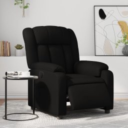 Fotoliu rabatabil electric, negru, piele ecologica GartenMobel Dekor