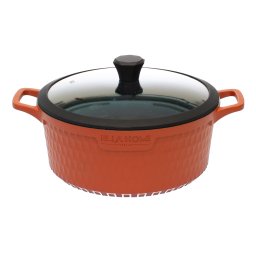 Oala din aluminiu turnat cu capac, Ella Home, visinie, 6.3L, 28 cm ComfortTravel Luggage