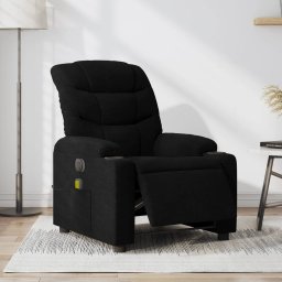 Fotoliu electric de masaj rabatabil, negru, textil GartenMobel Dekor