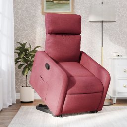 Fotoliu rabatabil cu ridicare, rosu vin, material textil GartenMobel Dekor
