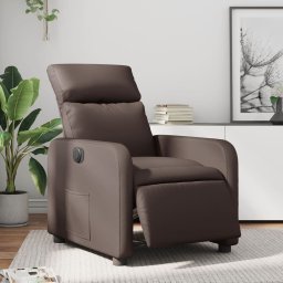 Fotoliu rabatabil electric, maro, piele ecologica GartenMobel Dekor