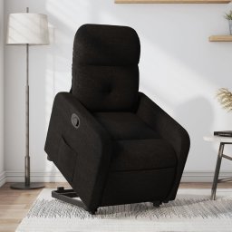 Fotoliu rabatabil cu ridicare pe verticala, negru, textil GartenMobel Dekor