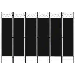 Paravan de camera cu 6 panouri, negru, 240 x 180 cm GartenMobel Dekor