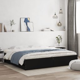 Cadru de pat cu sertare, negru, 180x200 cm, lemn prelucrat GartenMobel Dekor