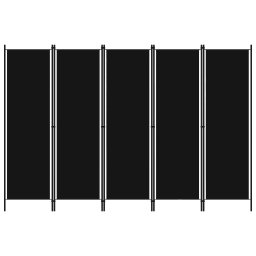 Paravan de camera cu 5 panouri, negru, 250 x 180 cm GartenMobel Dekor