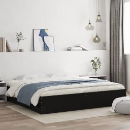 Cadru de pat cu sertare, negru, 160x200 cm, lemn prelucrat GartenMobel Dekor